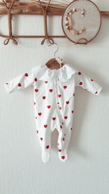 Pyjama col broderie anglaise