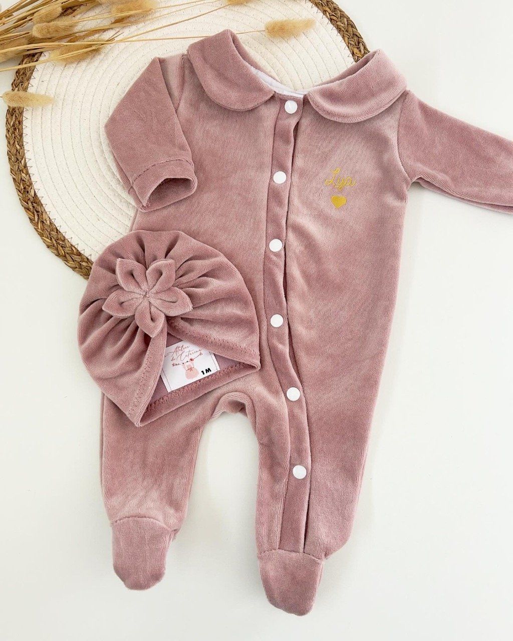 Ensemble turban et pyjama col Claudine Latelier de catarina